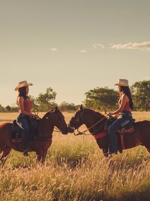 le-guerriere-social-pink-on-the-stripes-donne-a-cavallo-su-prateria